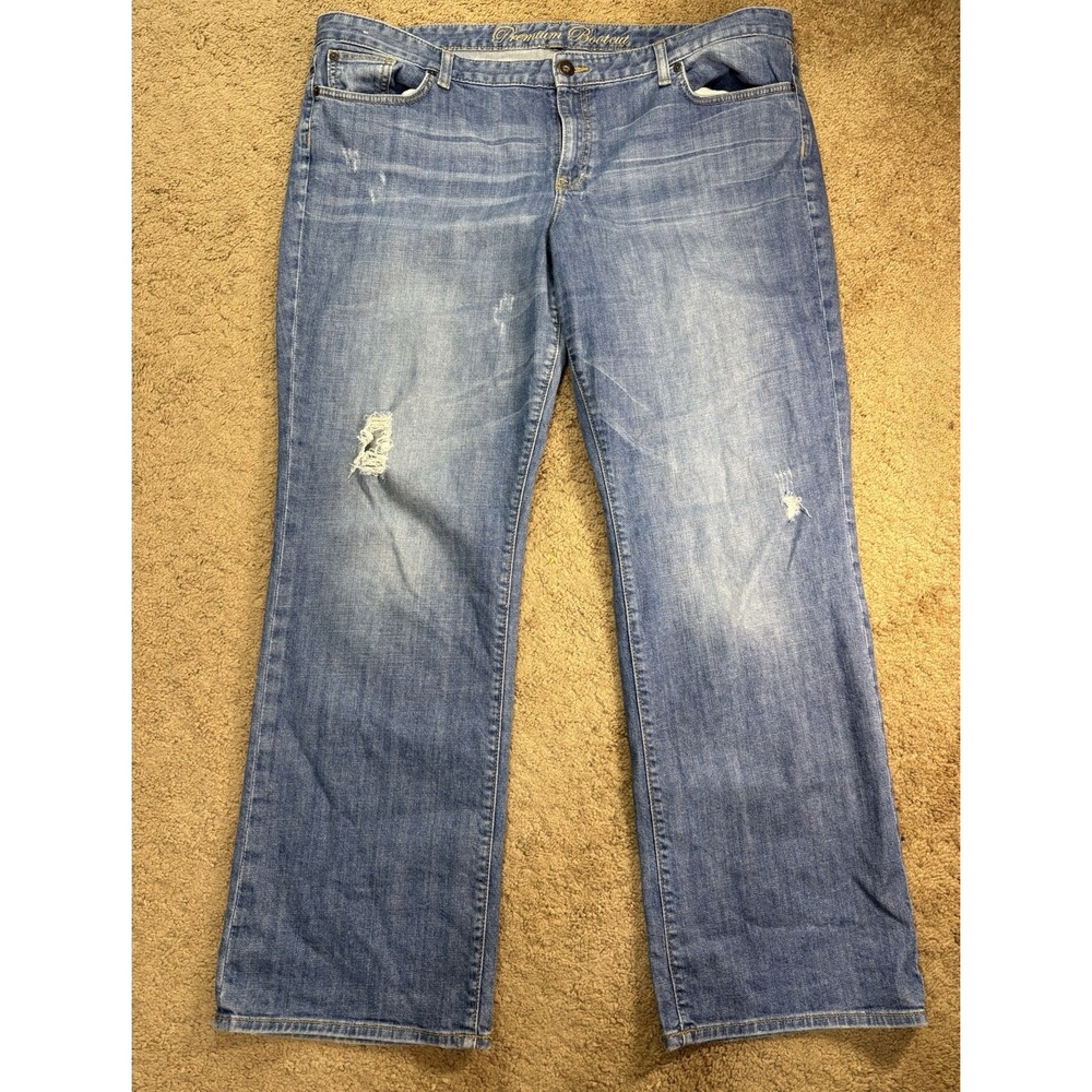 Gap 1969 Premium Bootcut Jeans Men 42 Distressed Mid Rise Blue Denim